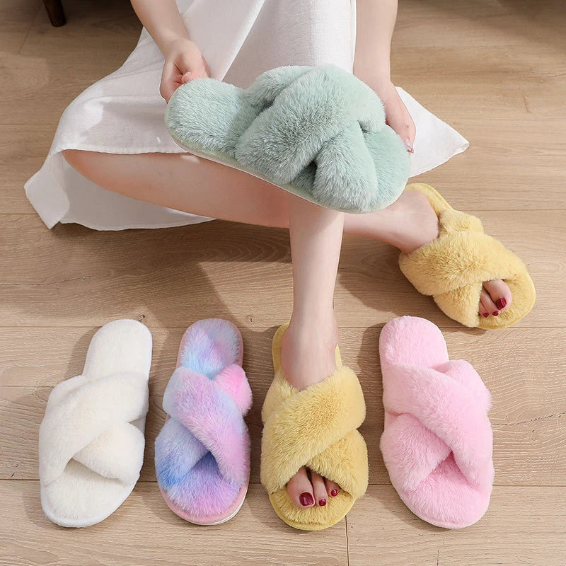 Leopard Plush Women Slippers