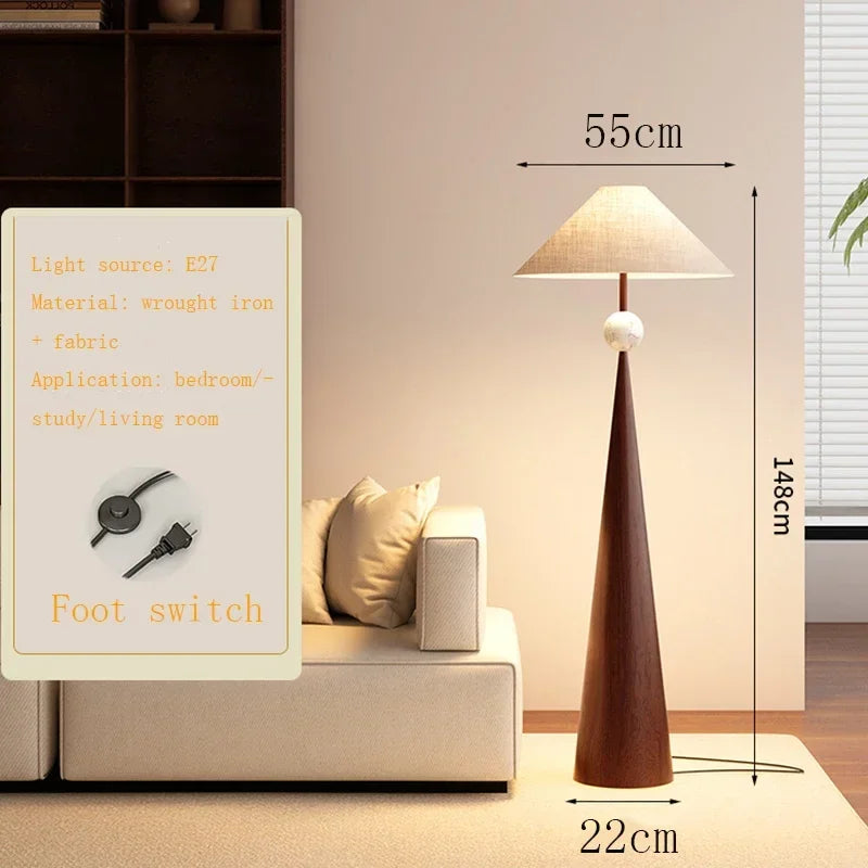 Wabi-sabi Minimalist Floor Lamp Cloth Cover Art Decorative Japan Designer Stand Lights Living Sofa Bedroom Bedside Floor Light