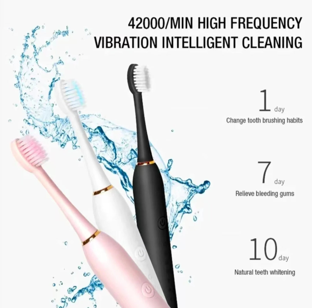 Sonic Electric Toothbrush – Adults, Waterproof, USB, 6 Modes