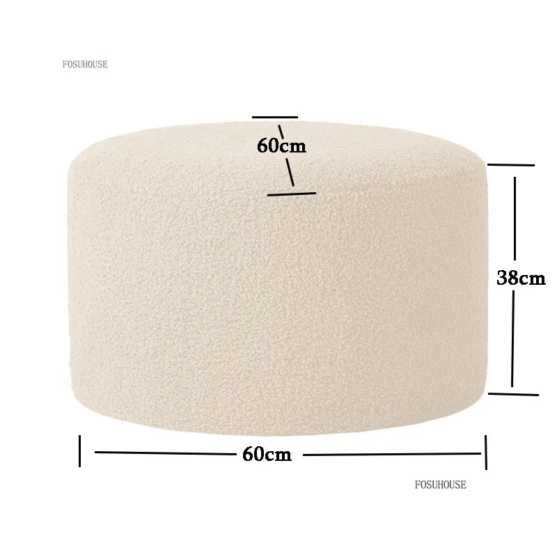 Modern Living Room Furniture Minimalist Shoe Changing Stool Nordic Lambswool Footrest Leisure Ottomans Designer Hallway Ottoman