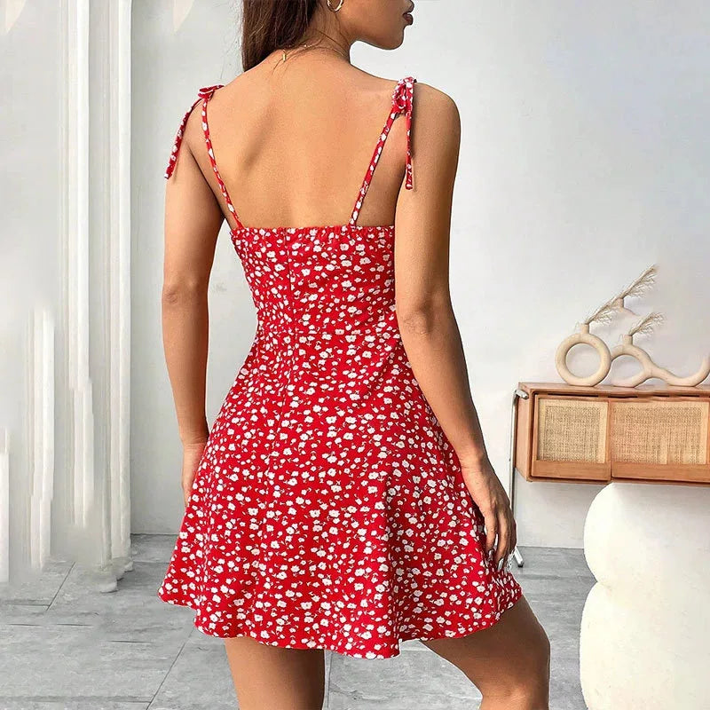 Women's Floral Spaghetti Strap Sundress Beach Short Dress Summer 2020 New Fashion Women's Clothing Won Clothes