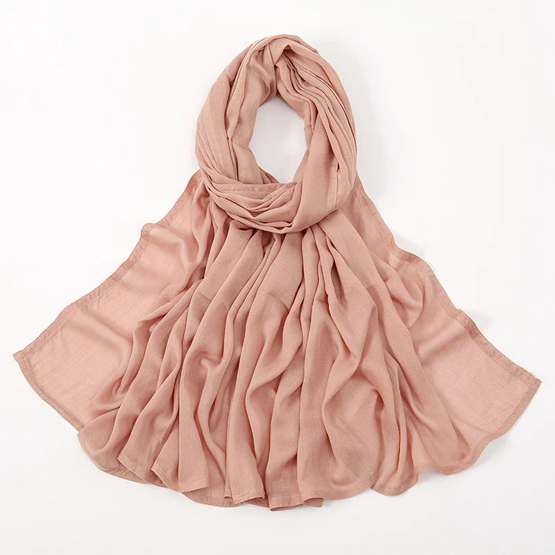 Cotton Rayon Modal Hijabs Scarf Solid Headscarf Wraps Big Size Plain Shawls Muslim Women Hijab Islamic Turban Headband 190*85cm