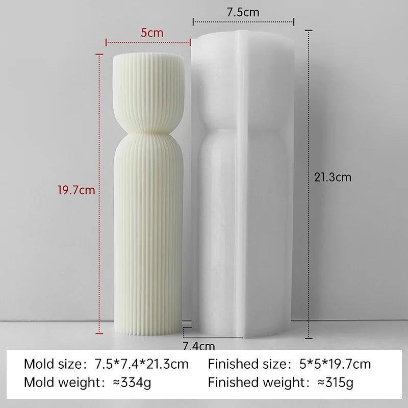 Striped Cylinder Silicone Candle Mold – DIY