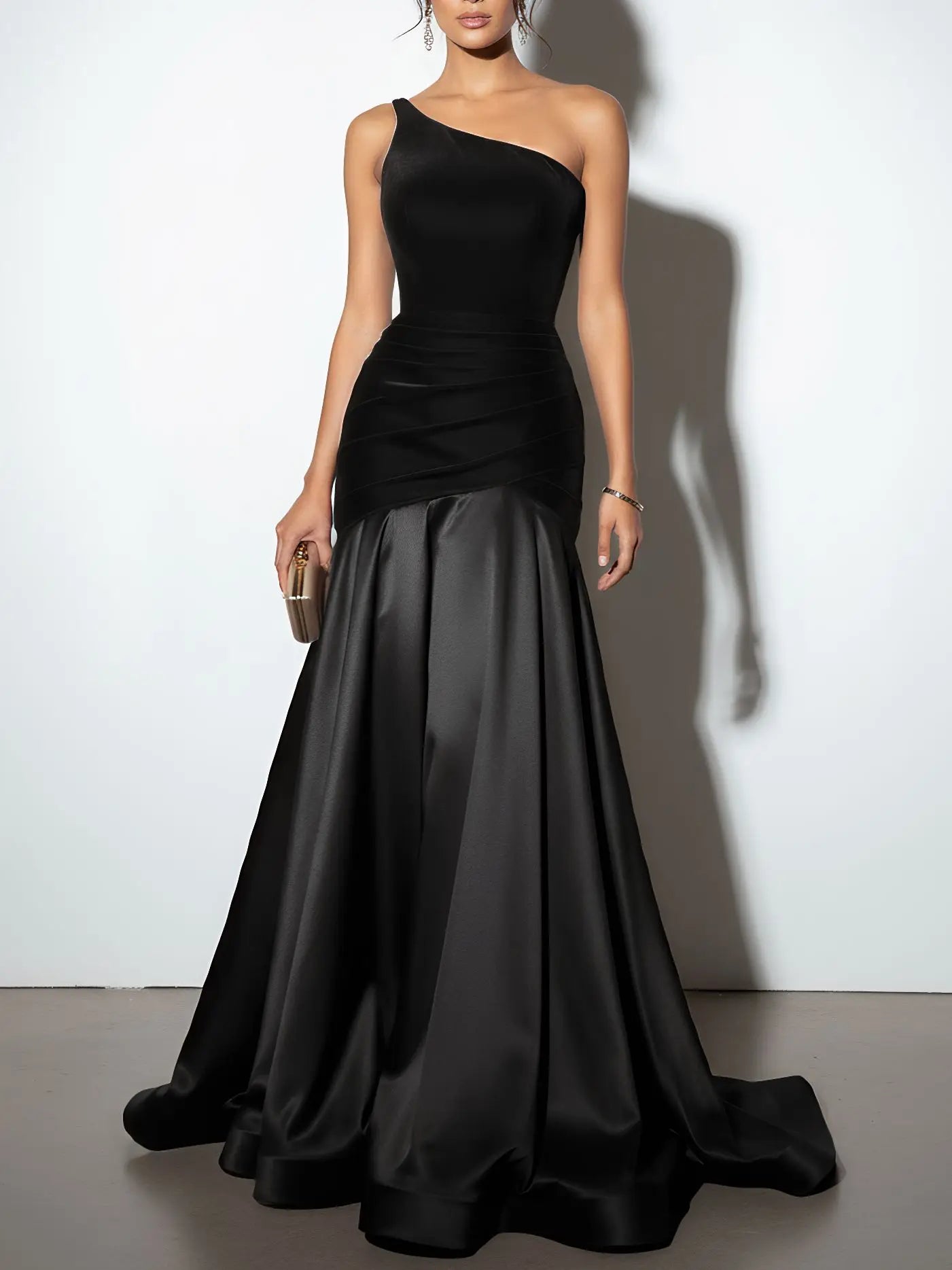 Elegant Party Dresses Women Fashion Waist Slim A-line Spliced Long Dress Female Off-shoulder Velvet Patchwork Evening Gown