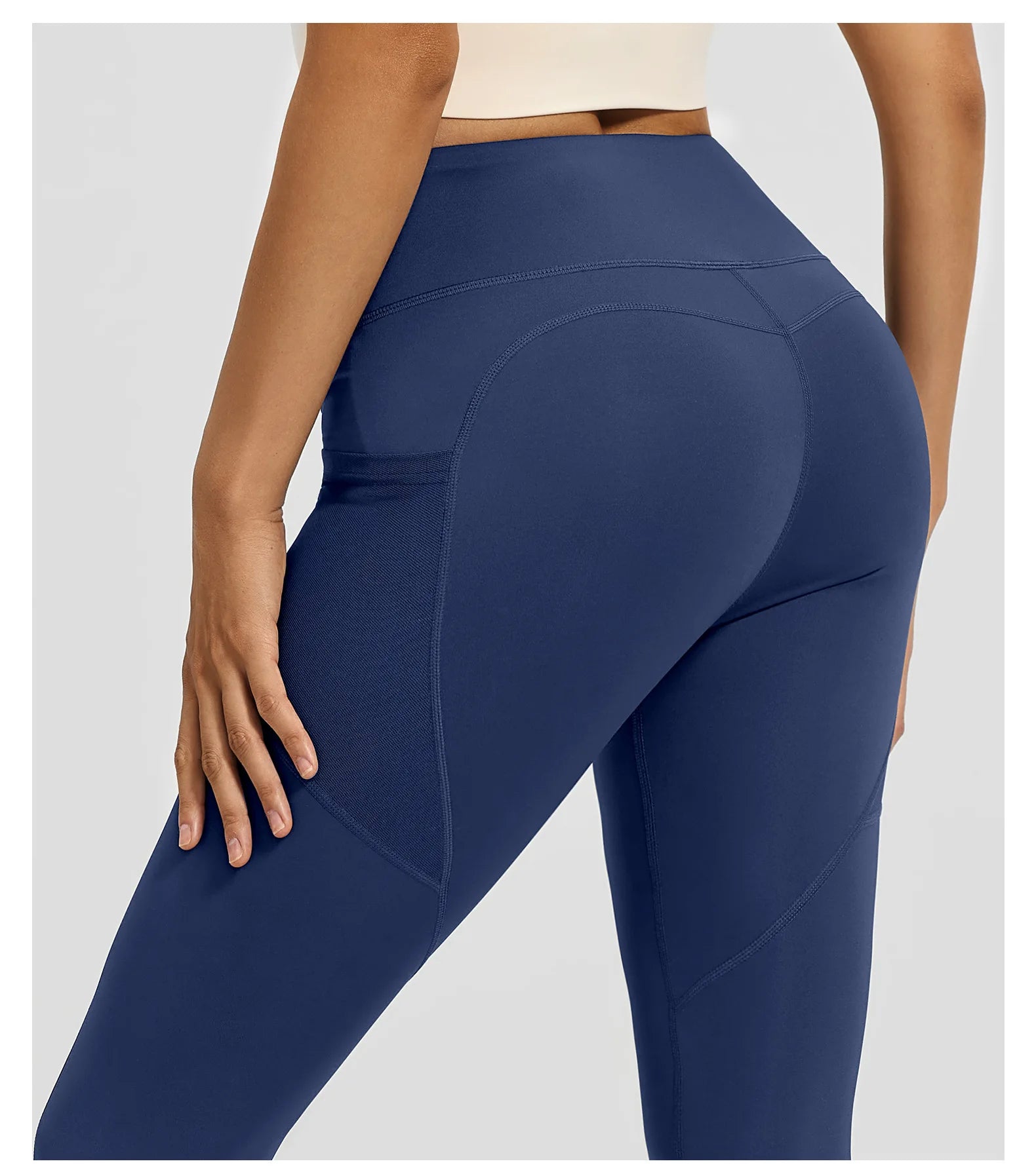 2026Spring Summer New Women's Yoga Pants Tight Peach Hip Leggings Pocket High Waist Belly Tight Trousers Sports Riding Pants Fit