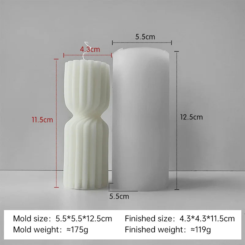 Striped Cylinder Silicone Candle Mold – DIY