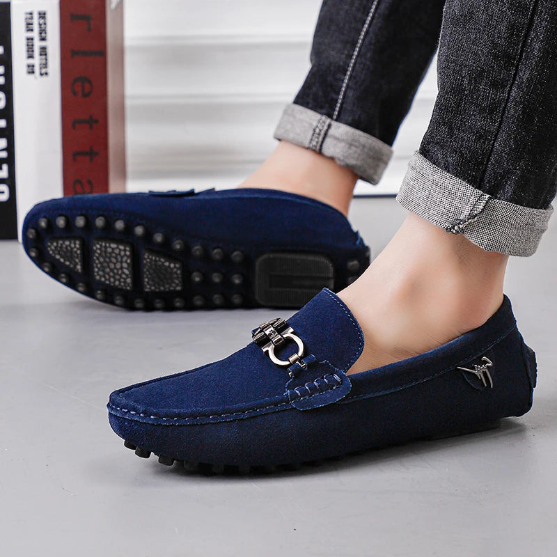 Handmade Suede Leather Men’s Slip-On Loafers