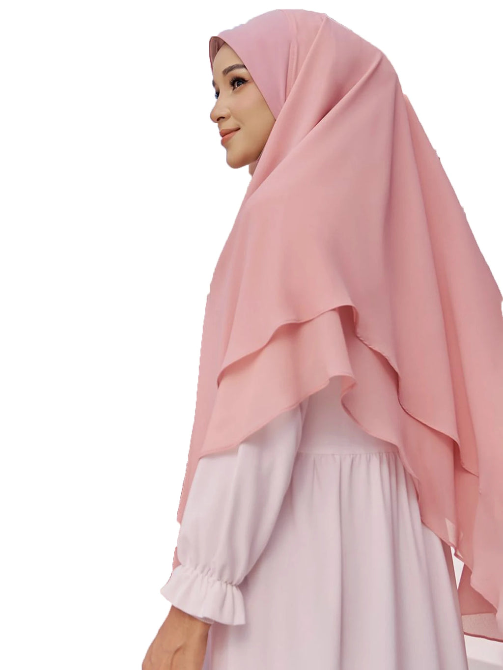 1pc Ready to Wear Instant Hijabs Double layered Chiffon Solid Headscarf Foulard Femme Musulman Shawl Wrap Bandana