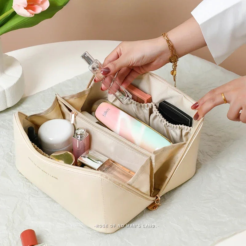 Large PU Leather Cosmetic Bag – Travel & Portable