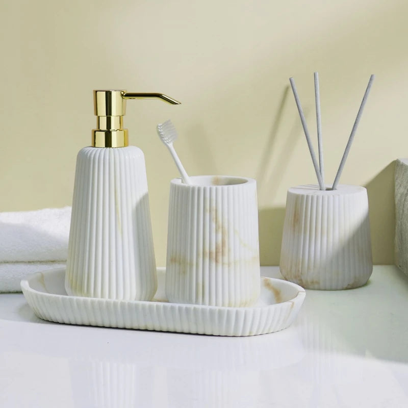 Sandstone Bathroom Gargle Cup & Tray – 1pc