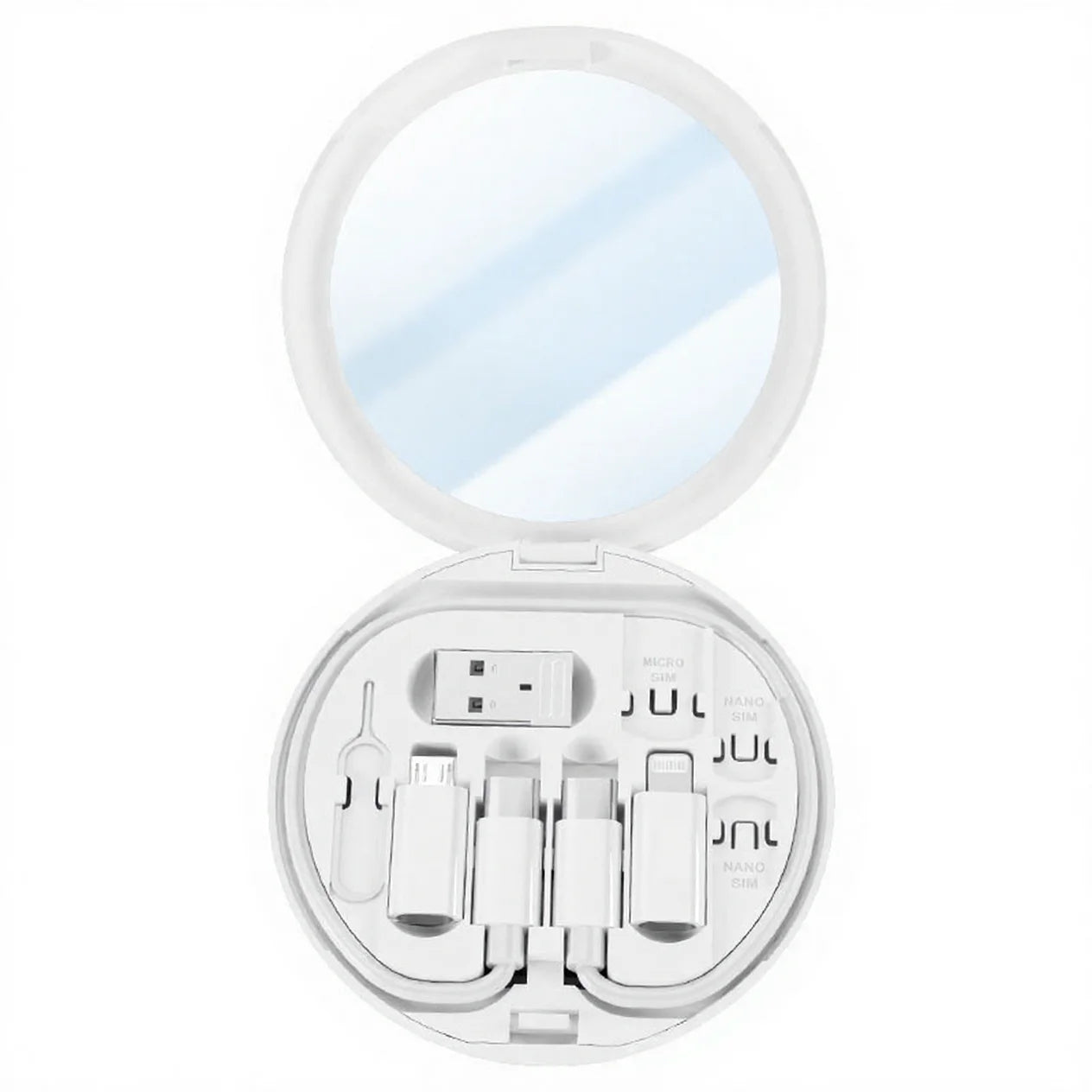 60W Multi 4-in-1 Fast Charging Data Cable Type-C USB-C Micro USB Lightning Charger Cord with Storage Box and Phone Holder