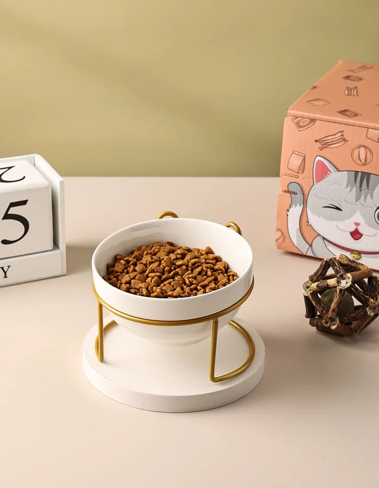 Ceramic Double Pet Bowl – Cervical Protection