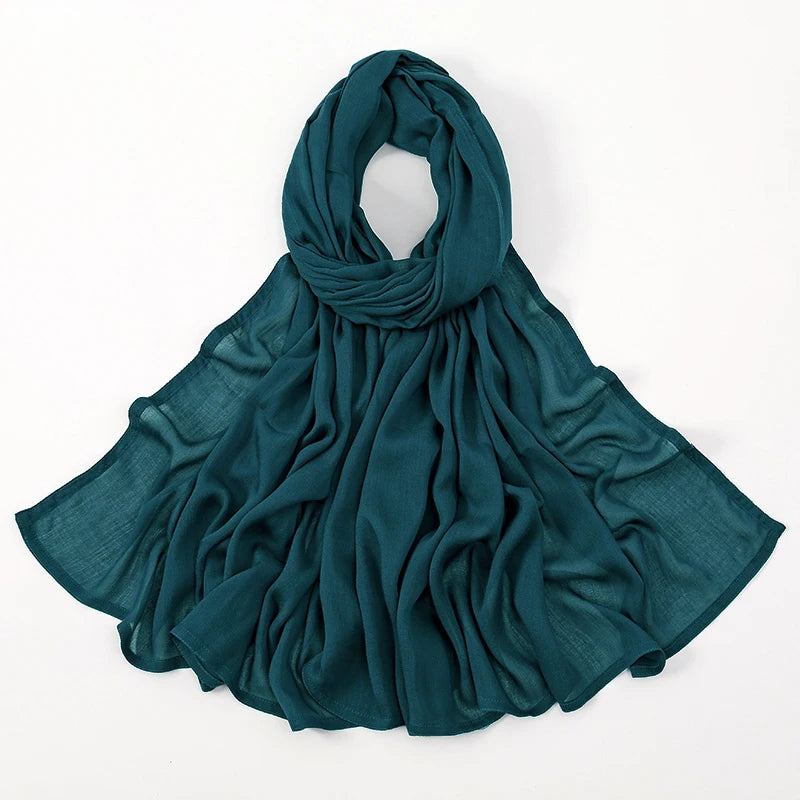 Cotton Rayon Modal Hijabs Scarf Solid Headscarf Wraps Big Size Plain Shawls Muslim Women Hijab Islamic Turban Headband 190*85cm