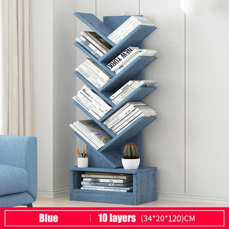 Tree-Shaped Wooden Bookshelf – Floor Standing