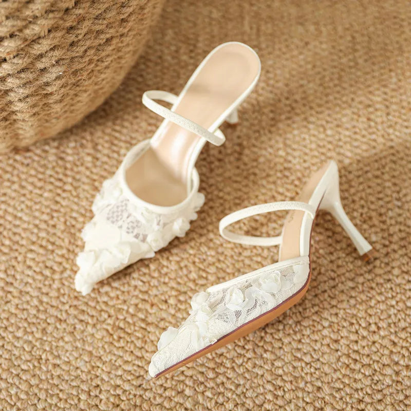 Women’s Lace Flower Stiletto Pumps