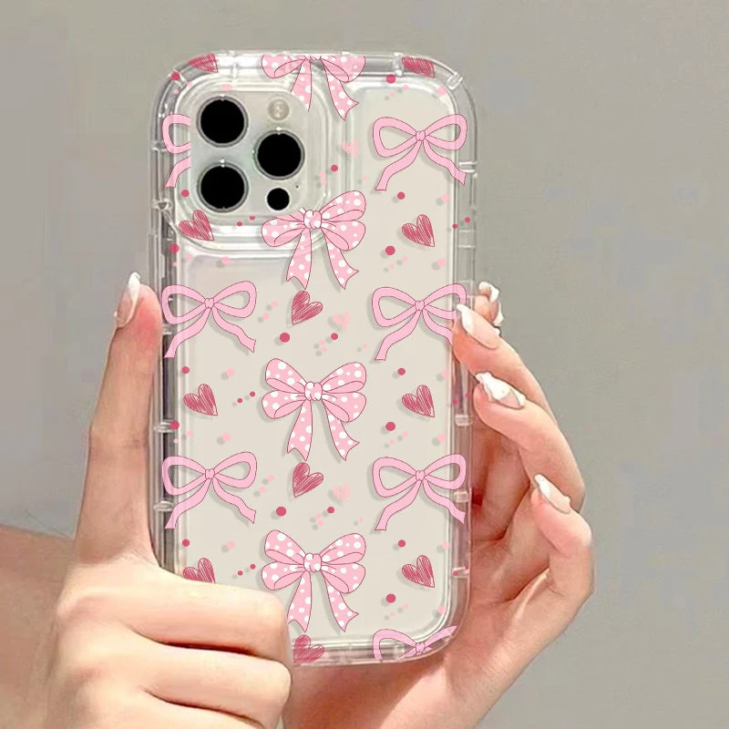 Cute Cherry Phone Case For iPhone 17 15 16 13 11 12 14 Pro Max 7 8 Plus Air 16e XR SE 2022 Shockproof Soft Clear Cover Coque