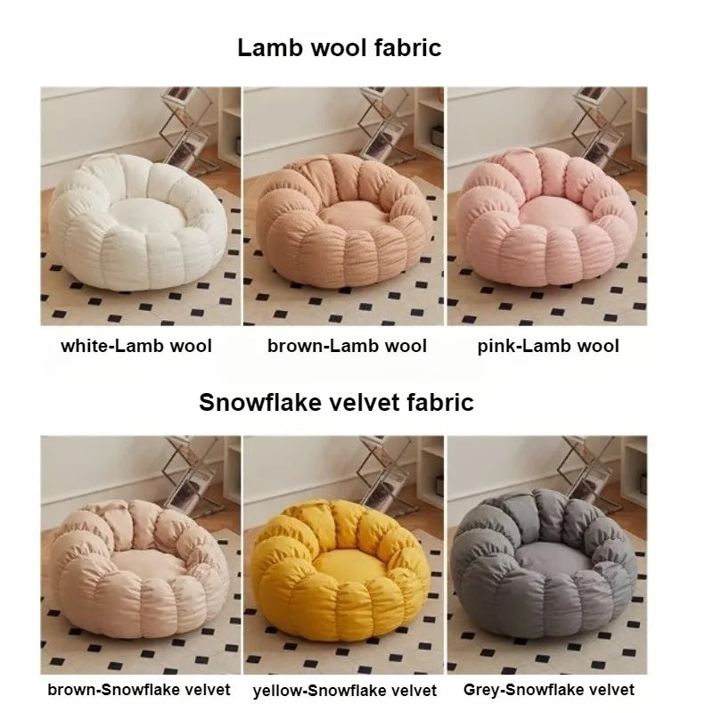 Lazy Pumpkin Sofa Nordic Style Single Sofa Chair EPS Particle Filling Soft Comfortable Home Living Room Balcony Bedroom Sofa Set