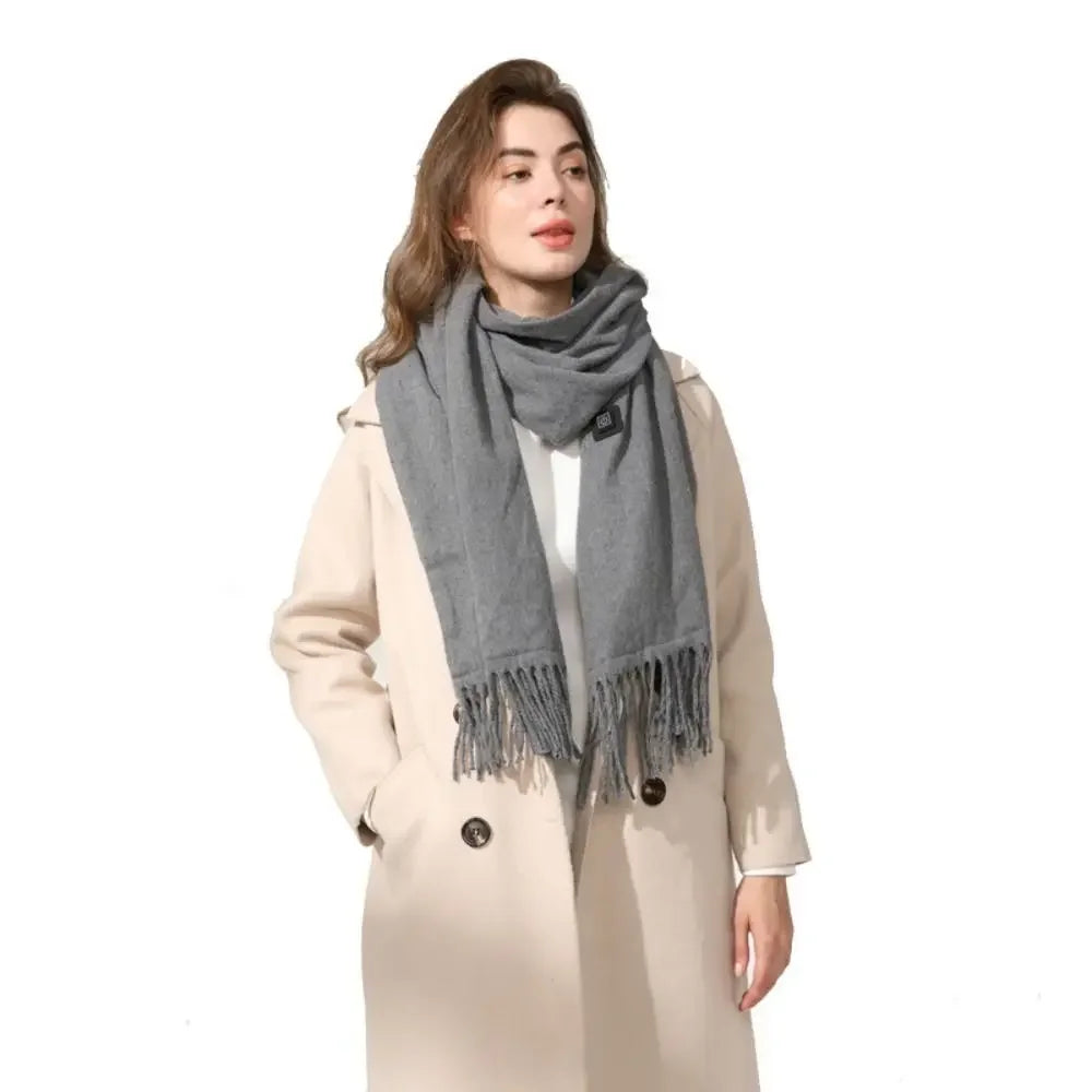2025 USB Charging Electric Heated Scarf Rechargeable Adjustable Temperature Electric Winter Warmer Creative Unisex Warm Shawl