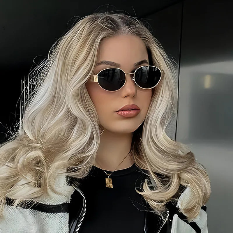 1PCS/2PCS/3PCS Metal Fashion Women's Sunglasses Luxury Brand Glasses Oval Frame Classic Colors