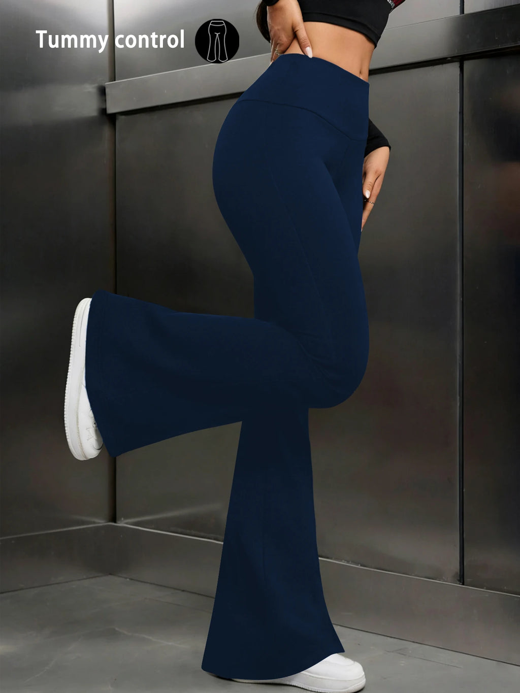 Women's Super Soft Flare Pants High Waisted Tummy Control Workout Yoga Leggings Bell Bottoms