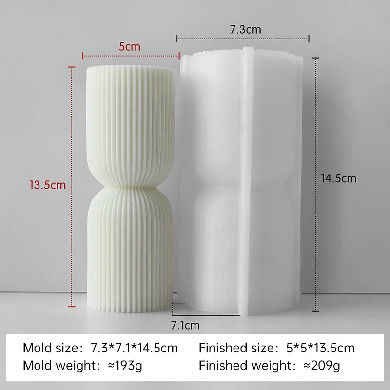 Striped Cylinder Silicone Candle Mold – DIY