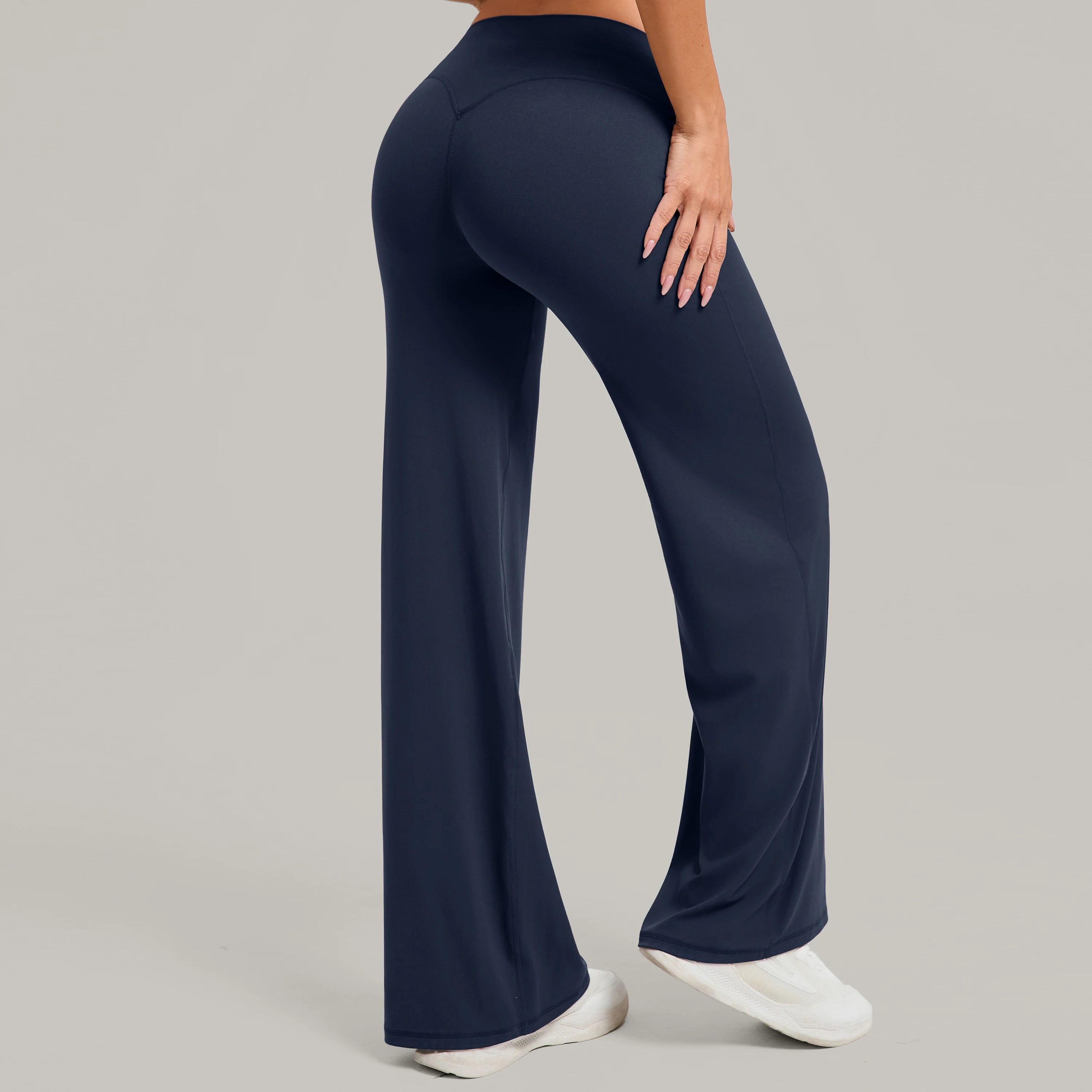 Women Straight Yoga Leg Bottoms Soft Stretchy Fabric Women's Yoga Pants GYM Sweat-Wicking Properties Running Sport Trousers
