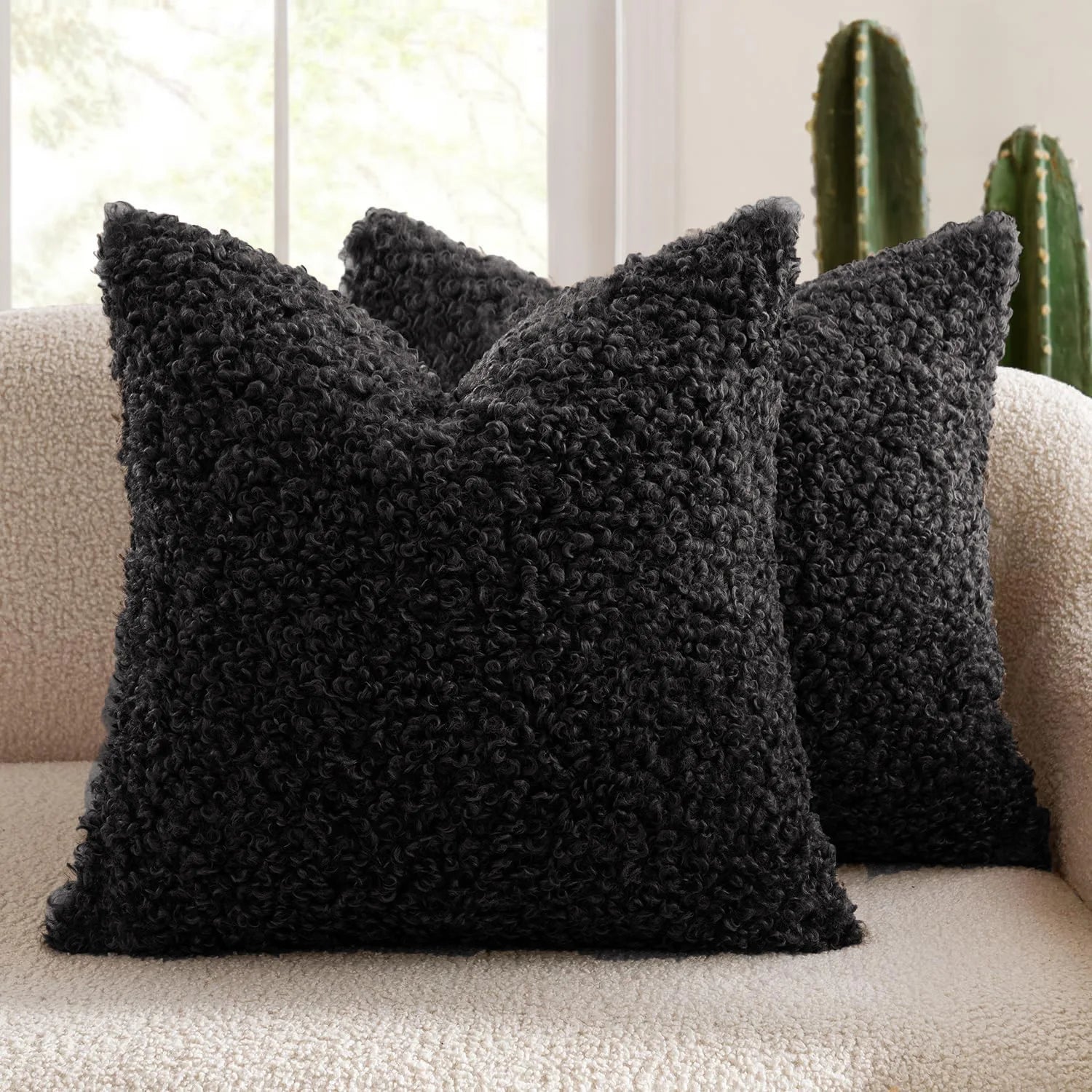 Lamb Fleece Pillow Cover Plush Teddy Curly Thickened Pillowcase Soft Modern Minimalist Nordic Sofa Cushion Case Cozy Home Decor
