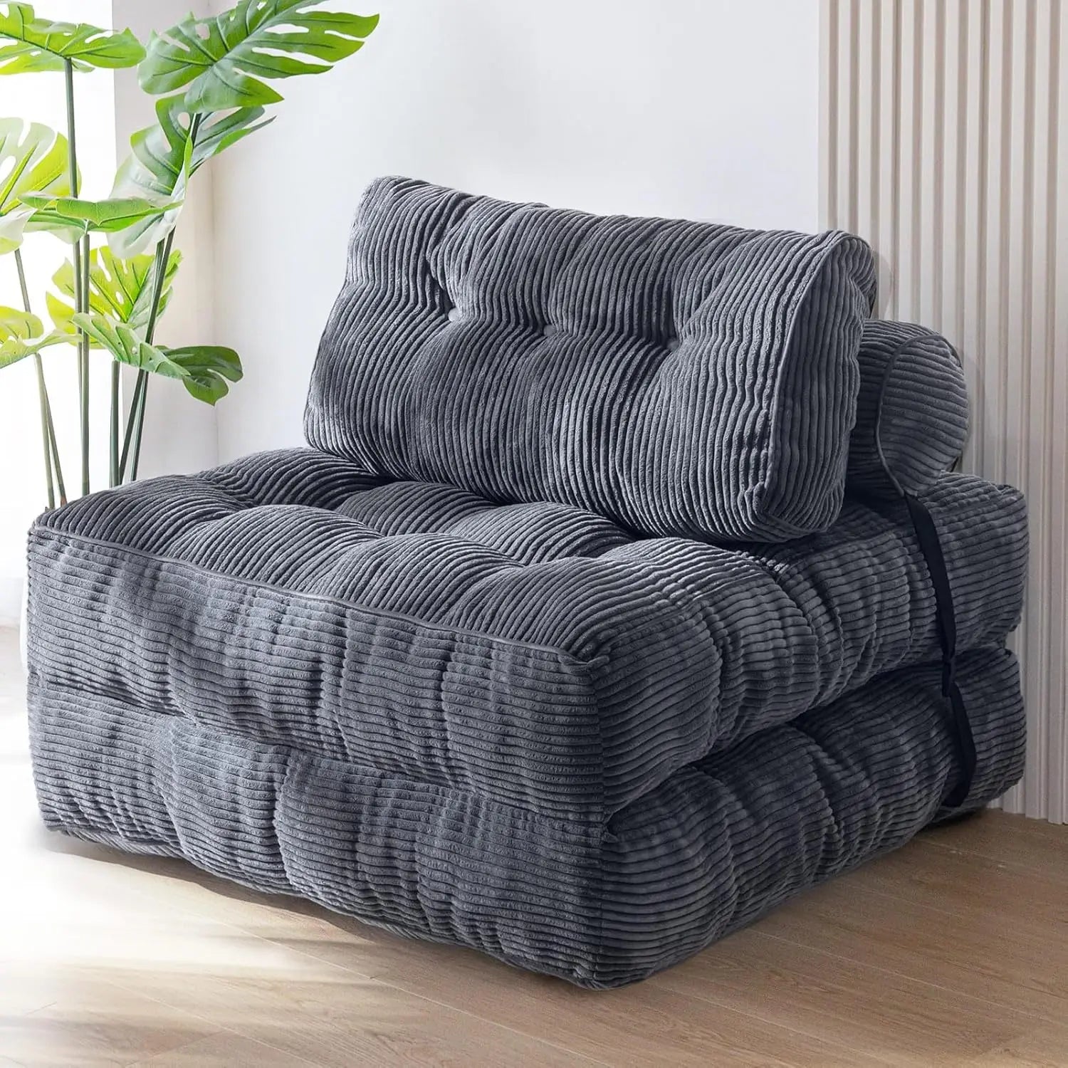 Vacuum Compression Sofa Foldable Simple Fabric Corner Modular Couch Floor Multi Function Nordic Living Room Bedroom Decoration