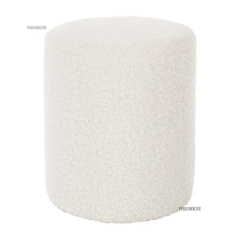 Modern Living Room Furniture Minimalist Shoe Changing Stool Nordic Lambswool Footrest Leisure Ottomans Designer Hallway Ottoman