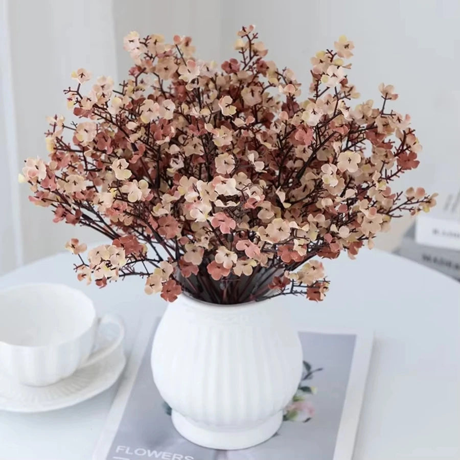Artificial Silk Gypsophila Peach Flower – Home & Wedding Decor