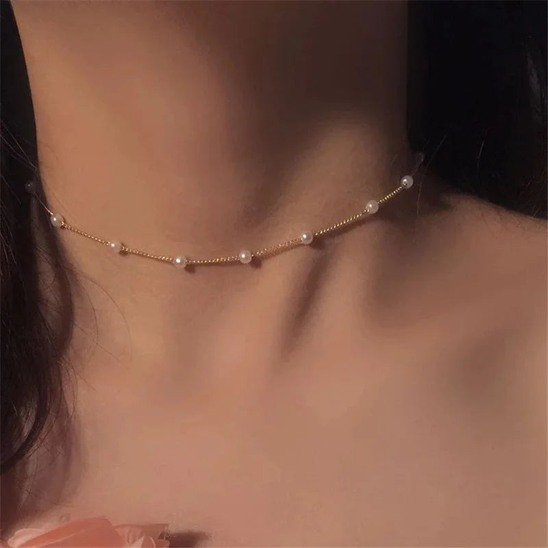 Pearl Beads Choker Necklace