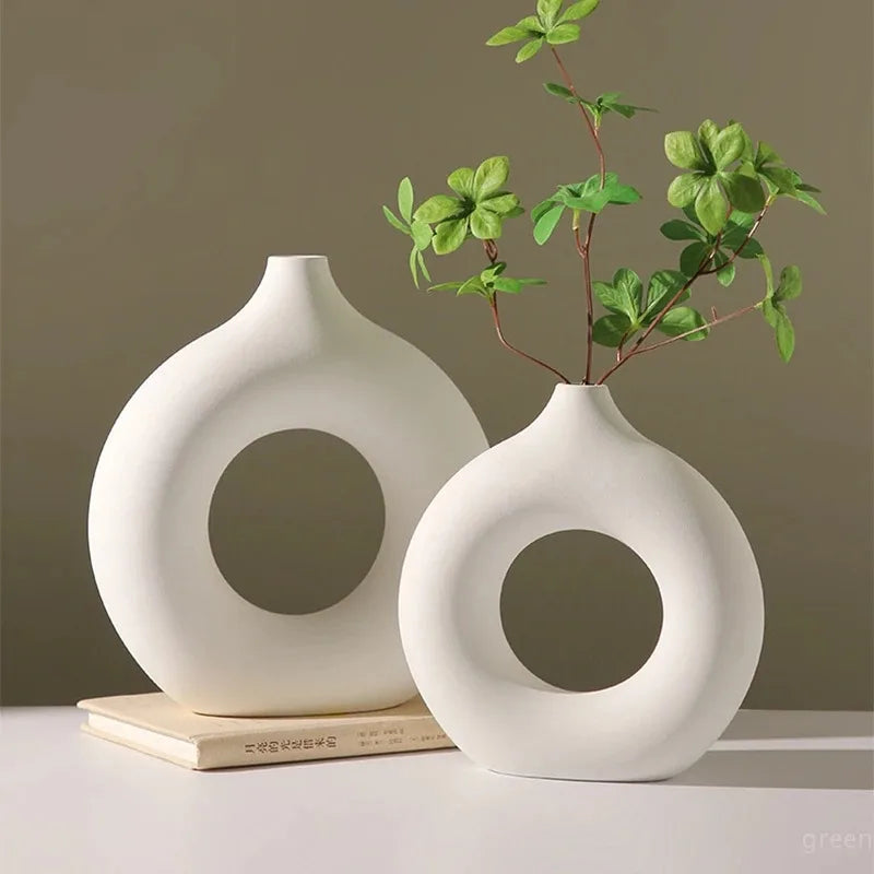 Creative Donut-Shaped Nordic Plastic Vase
