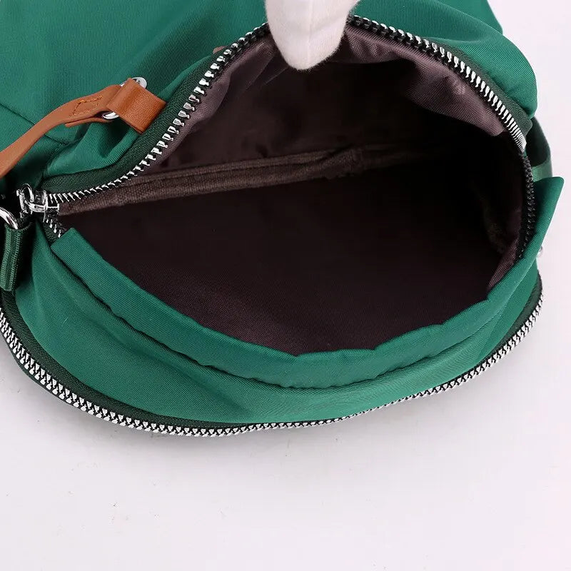 Women’s Waterproof Nylon Crossbody Bag – Large Capacity Casual Solid Color Messenger Shoulder Bag