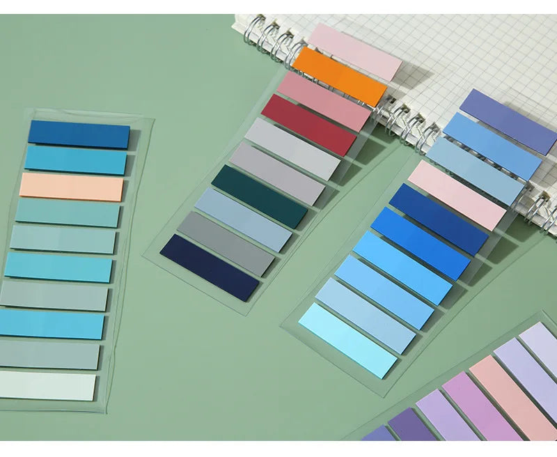 200pcs Morandi PET Index Stickers – Translucent & Colorful
