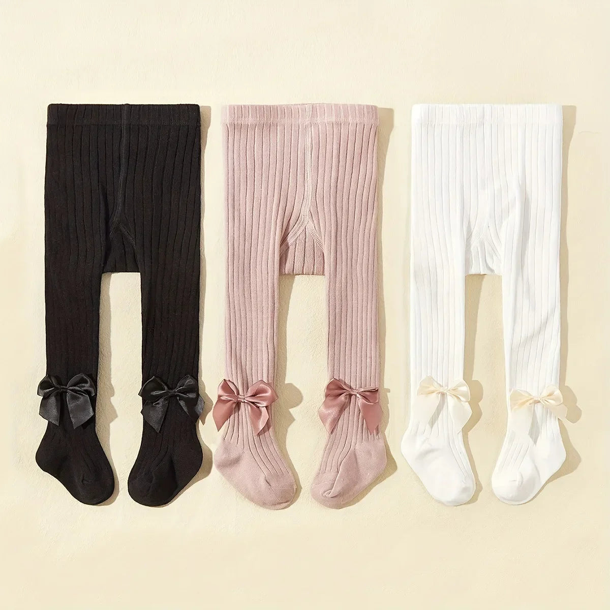 Kids Cotton Tights – Princess Bowknot Pantyhose for Girls