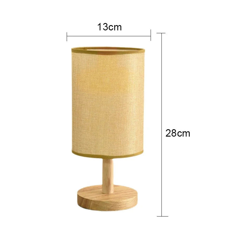 1pc Chinese Style Lamp LED Table Lamp Simple Dimmable USB Plug Night Light Fabric Lampshade Living Room Bedroom Bedside Lighting