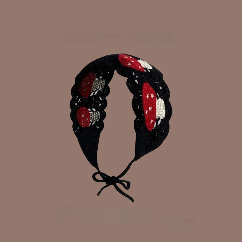 Small Strawberry Headband Crochet Sweet Cute Hair Band Women Scarf Headbands Bandanas Wide Elastic Hairbands Fashion Accessories