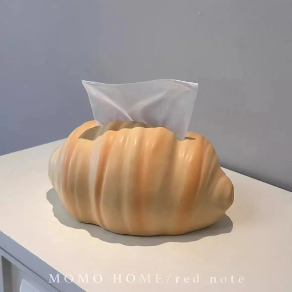 Creative Croissant Ceramic Tissue Box – Horizontal Design