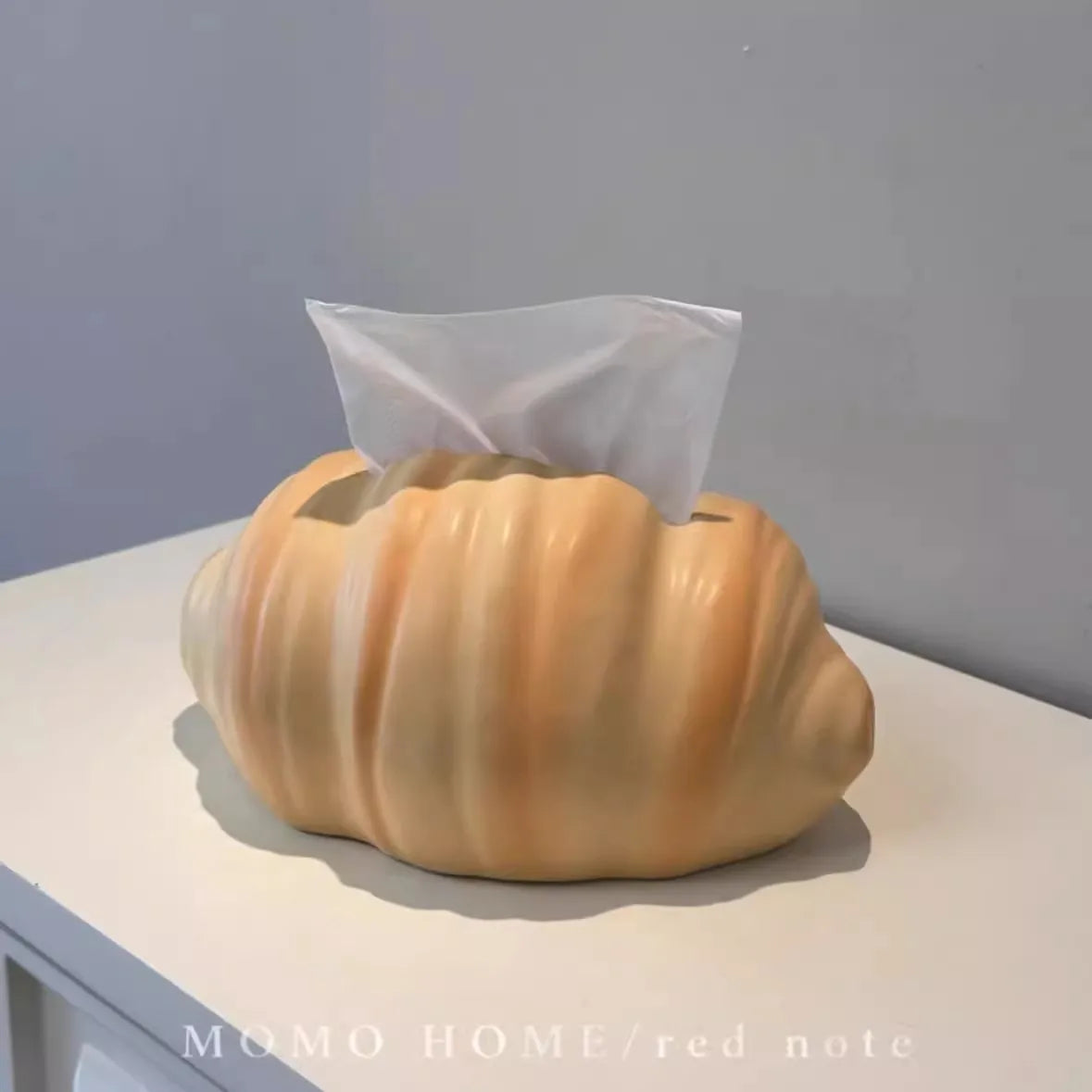 Creative Croissant Ceramic Tissue Box – Horizontal Design