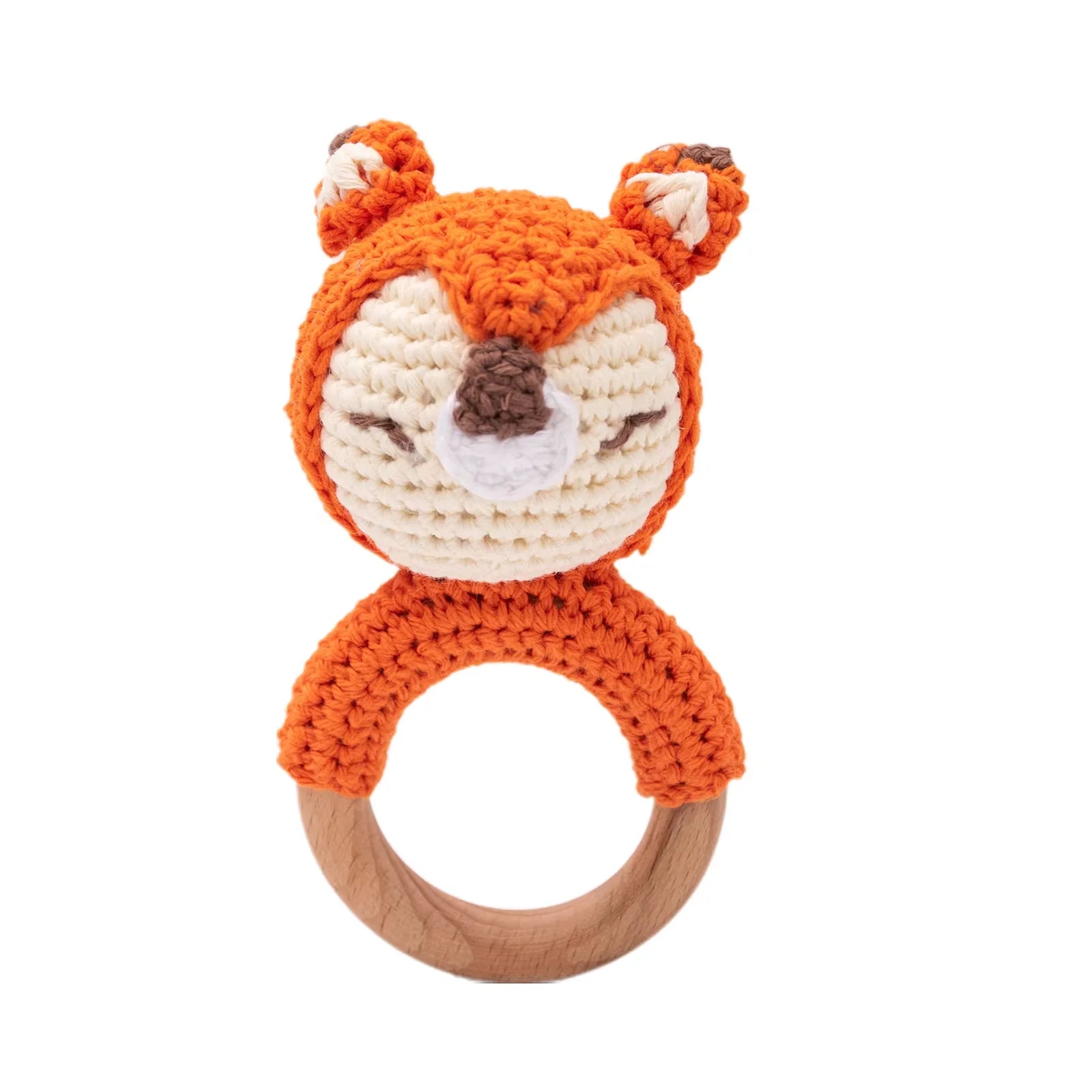 Baby Crochet Rattle & Wooden Teether – Rabbit Toy
