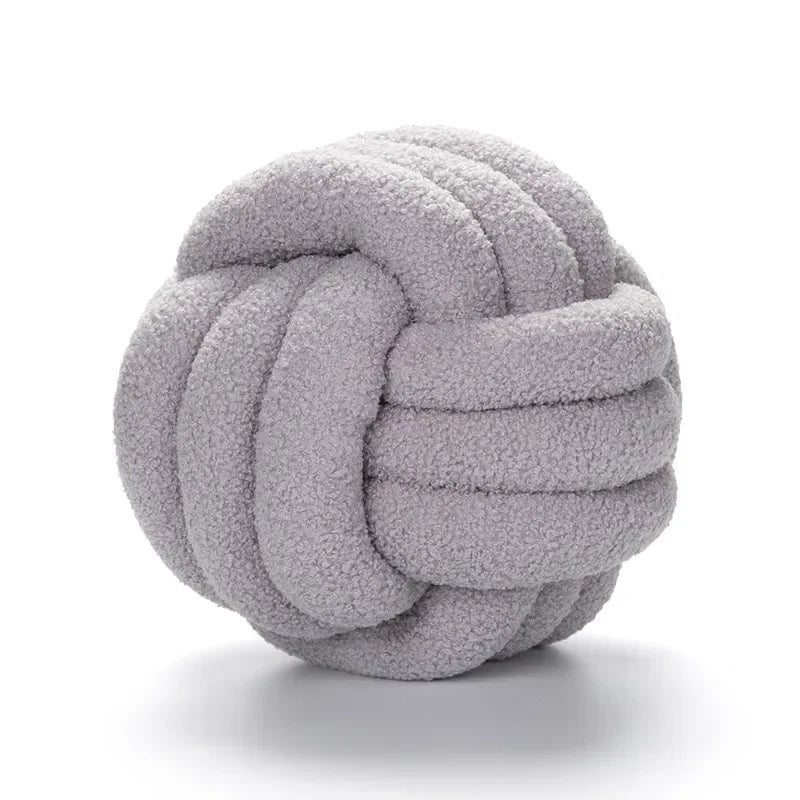 Hand-woven Knotted Ball Pillow Lamb Velvet Roll Pillow Sofa Living Room Household Cushion Head Back Bed Back