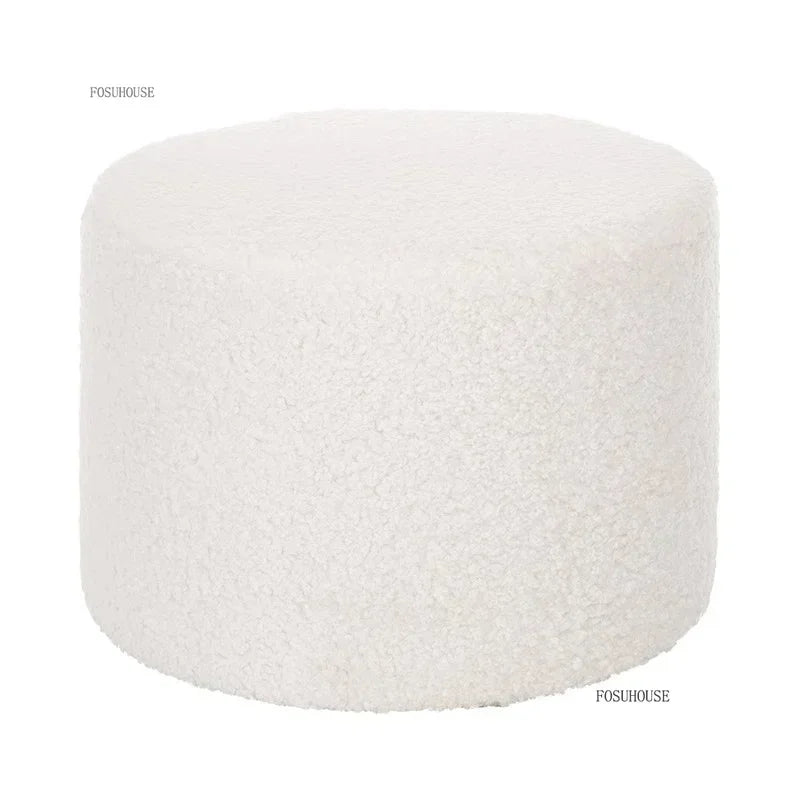 Modern Living Room Furniture Minimalist Shoe Changing Stool Nordic Lambswool Footrest Leisure Ottomans Designer Hallway Ottoman