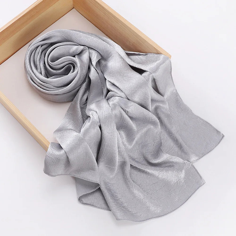 Chiffon Hijab Silk Scarf For Women Scarves Luxury Bandana Headband Headscarf Shawl Chic Muslim Woman Turban Hijabs