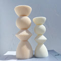 Two Sizes Ribbed Pillar Candle Silicone Mold
