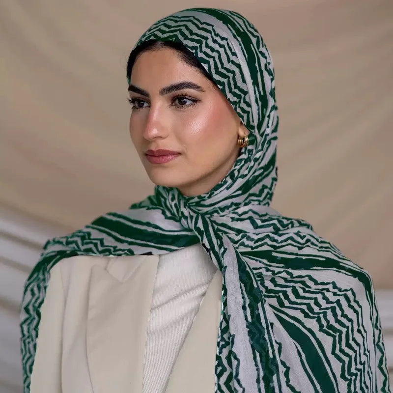 Big Size Kuffiyeh Prints Hijab Cotton Scarf Breathable Soft Long Fashion Forward Scarves Headscarf Muslim Hijabs Shawl Ramadan
