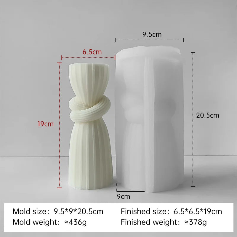 Striped Cylinder Silicone Candle Mold – DIY