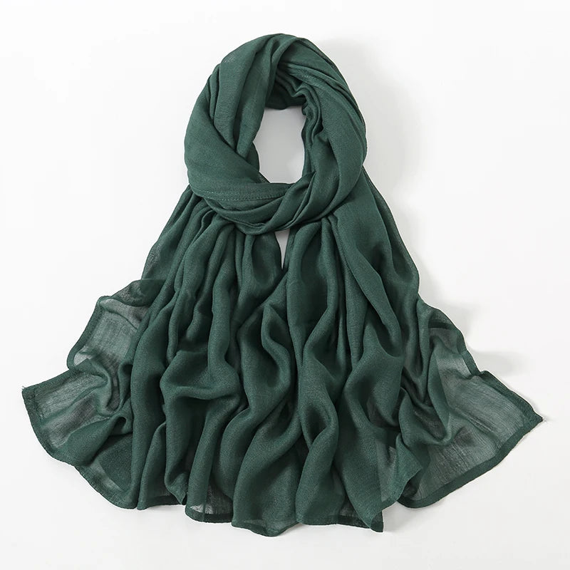 Cotton Rayon Modal Hijabs Scarf Solid Headscarf Wraps Big Size Plain Shawls Muslim Women Hijab Islamic Turban Headband 190*85cm