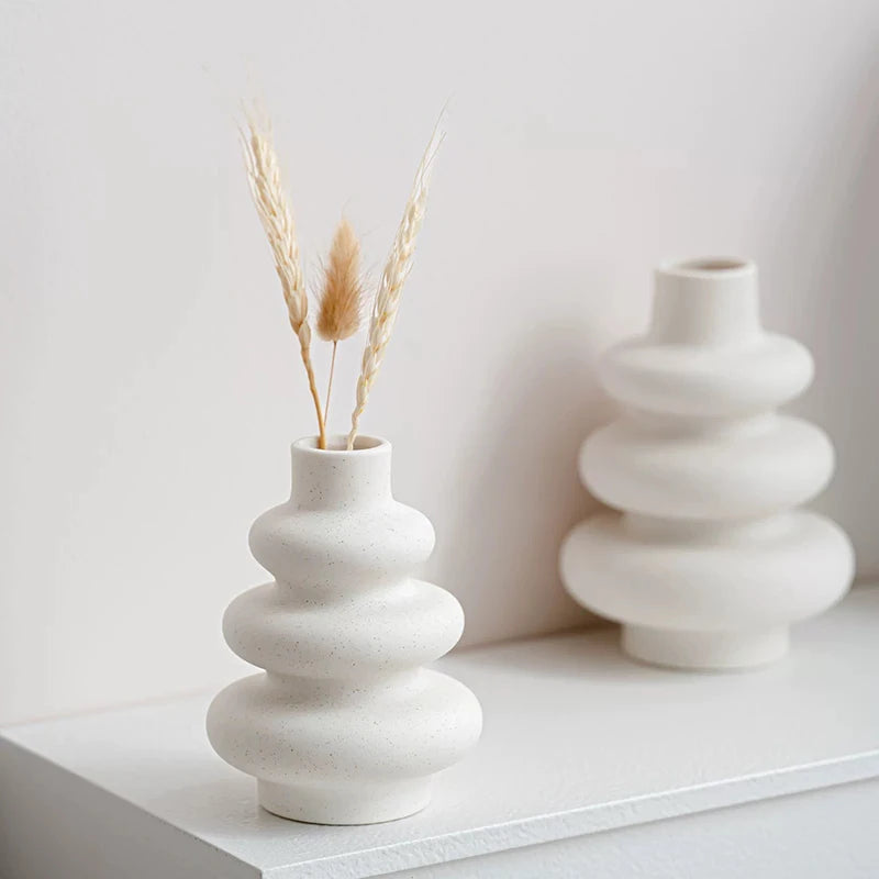 Creative White Plastic Vase – Home Decor