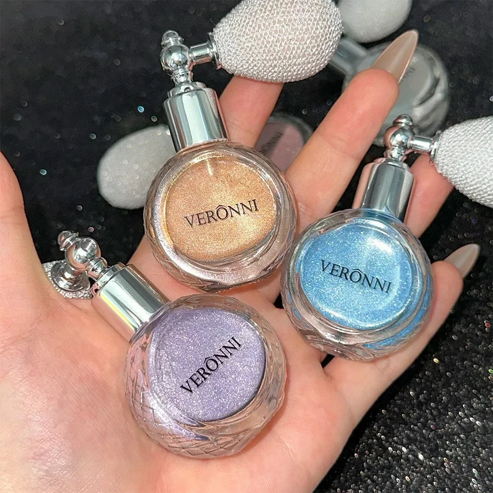 Airbag Shimmer Highlight Powder Spray Waterproof High Gloss Glitter Body Bronzer Highlight Contour Blush for Brightening Makeup