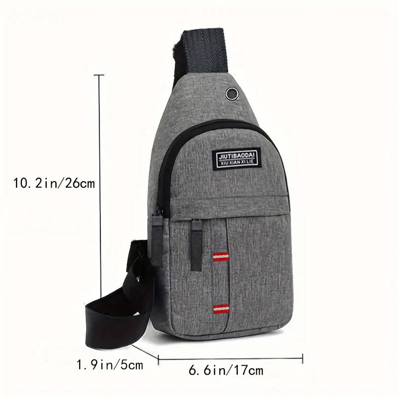 Unisex Adjustable Oxford Crossbody Bag – Single Shoulder Diagonal Chest Pocket
